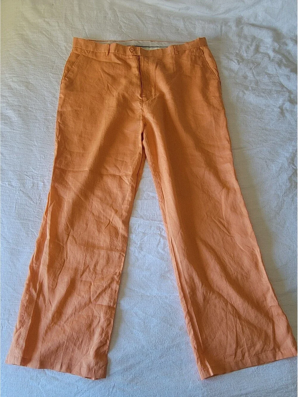 Mojito Collection 100% Linen Pants Big Men's Size 46 Inseam 34 Peach NWT